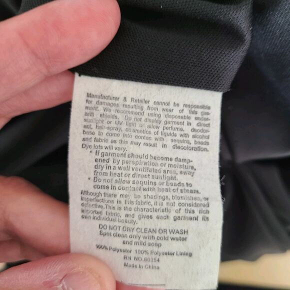 Alyce Paris Retro Babydoll Mini Black Dress Sz 00 NYE Evening Cutout Party Y2K - Picture 11 of 12